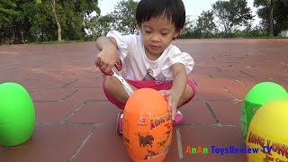 Bóc trứng khủng long - Săn trứng khủng long - Dinosaur surprise eggs ❤ AnAn ToysReview TV ❤