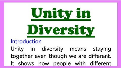 Unity in Diversity Essay in English 215 Words, Speech or Paragraph