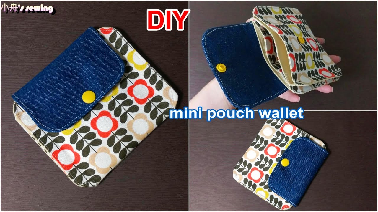 DIY三層拼接小錢包 How to sew a mini wallet/wallet with 3 pockets inside/-手作教學 ...