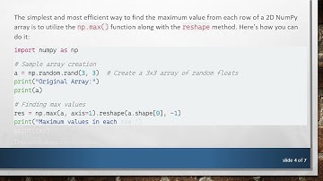 How to Find the Maximum Value from Each Array in NumPy Arrays
