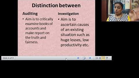 Investigation&Auditing explained by Dr. Prajna Mattihalli for B.Com B.B.A and C.A I.C.W.A students