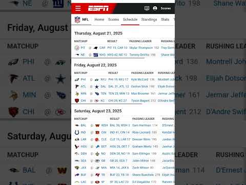 Nfl Preseason Week 3 Scores 2025 #highlights #news #nfl #score #games #football