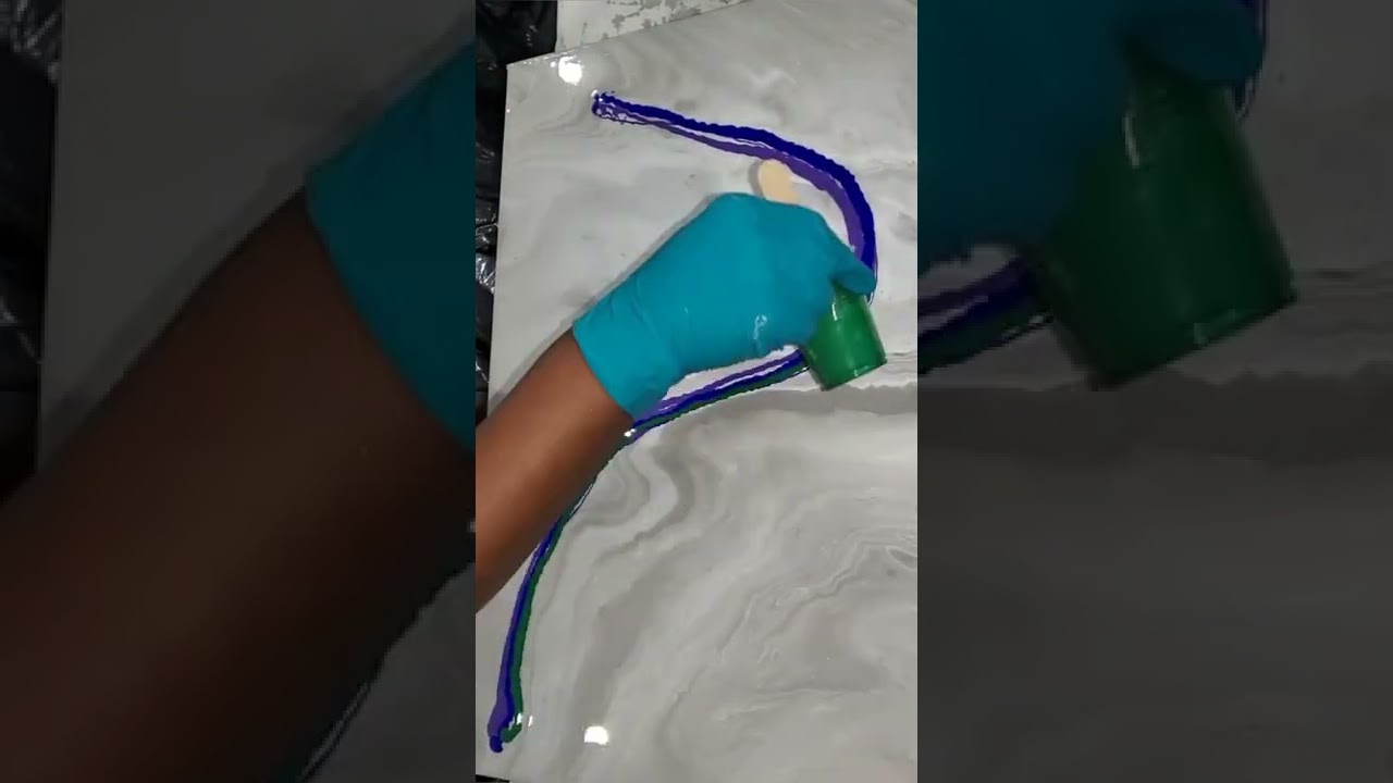 Satisfying Acrylic Pouring Art with a blow dryer 
