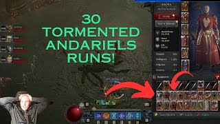30 Tormented ANDARIEL Runs! Diablo 4 Season 4!