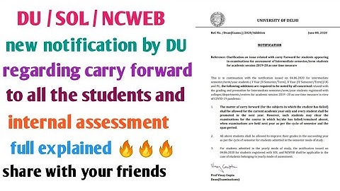 New notification by delhi university || SOL / REGULAR / NCWEB || full explain 🔥🔥
