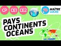 Pays continents ocans cp  ce1 ce2  cycle 2  questionner le monde situer un lieu sur une carte