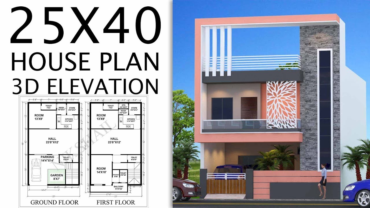 25X40 House  plan  with 3d  elevation by nikshail YouTube