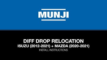 Munji 4x4 - Diff Drop Relocation (ISUZU 2012-2021 & MAZDA BT50 2020/2021 - 4JJ3 Engine)