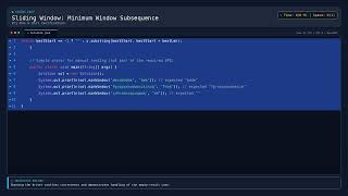 [Coding] Sliding Window: Minimum Window Subsequence — Java DSA Prep