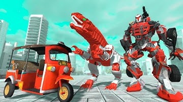 Tuk Tuk Auto Rickshaw Transform Dinosaur Robot Android Gameplay