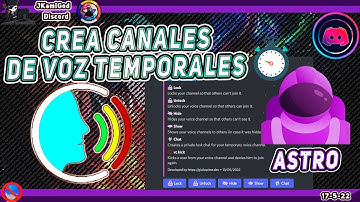 🟣Bot Astro 👨‍🚀​ - Crea canales de voz y texto Temporales 📱 Discord 📡 JKamiGod