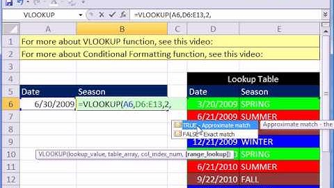 Excel Magic Trick 353: Date VLOOKUP for Seasons
