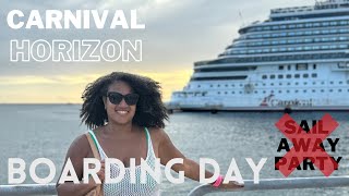 Embarkation DAY| boarding CARNIVAL HORIZON| No sail away, delayed boarding, no drink package