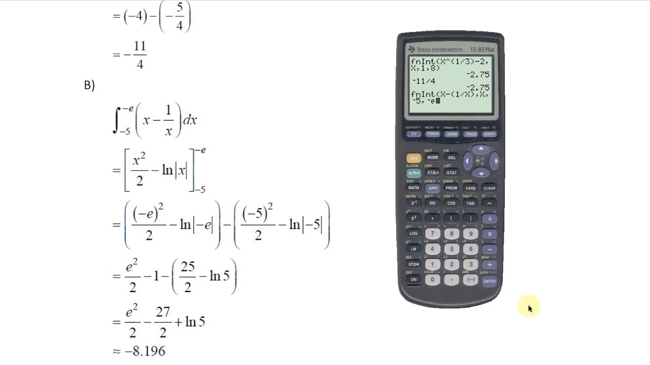 Finding Definite Integrals using TI 83/84 Plus - YouTube