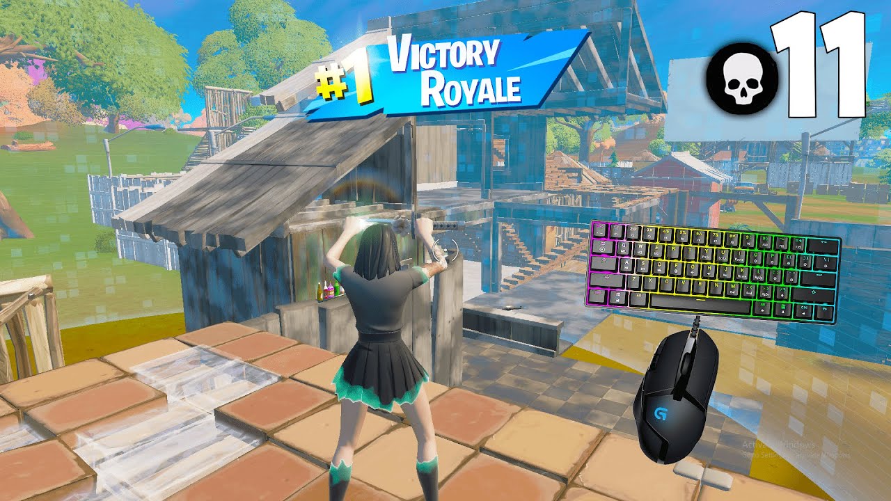 11 Kills Solo Victory Royale w/ HANDCAM & Keyboard ASMR (Fortnite