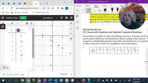 How to use DESMOS to create a table and find a regression equation