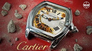 Restoration Rusty Cartier Roadster  Wrecked Luxury Watch