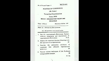 IGNOU M.Com MCO 01 June 2023 Question Paper