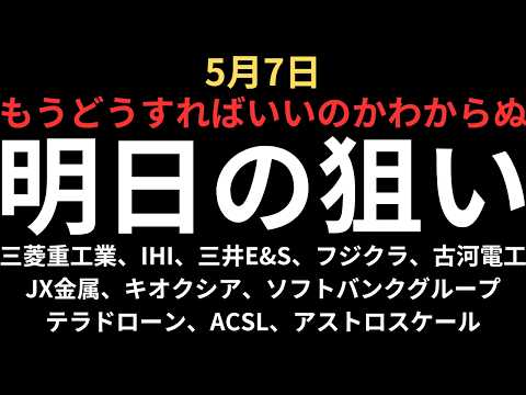 【お手上げレベルの暴騰】チャートで見る明日の注目銘柄｜三菱重工業、IHI、三井E&amp;S、フジクラ、古河電工、JX金属、キオクシア、ソフトバンクグループ、テラドローン、ACSL、アストロスケール