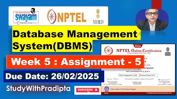 Data Base Management System Week 5 Assignment answers NPTEL 2025 DBMS week 5 solutions IITKGP
