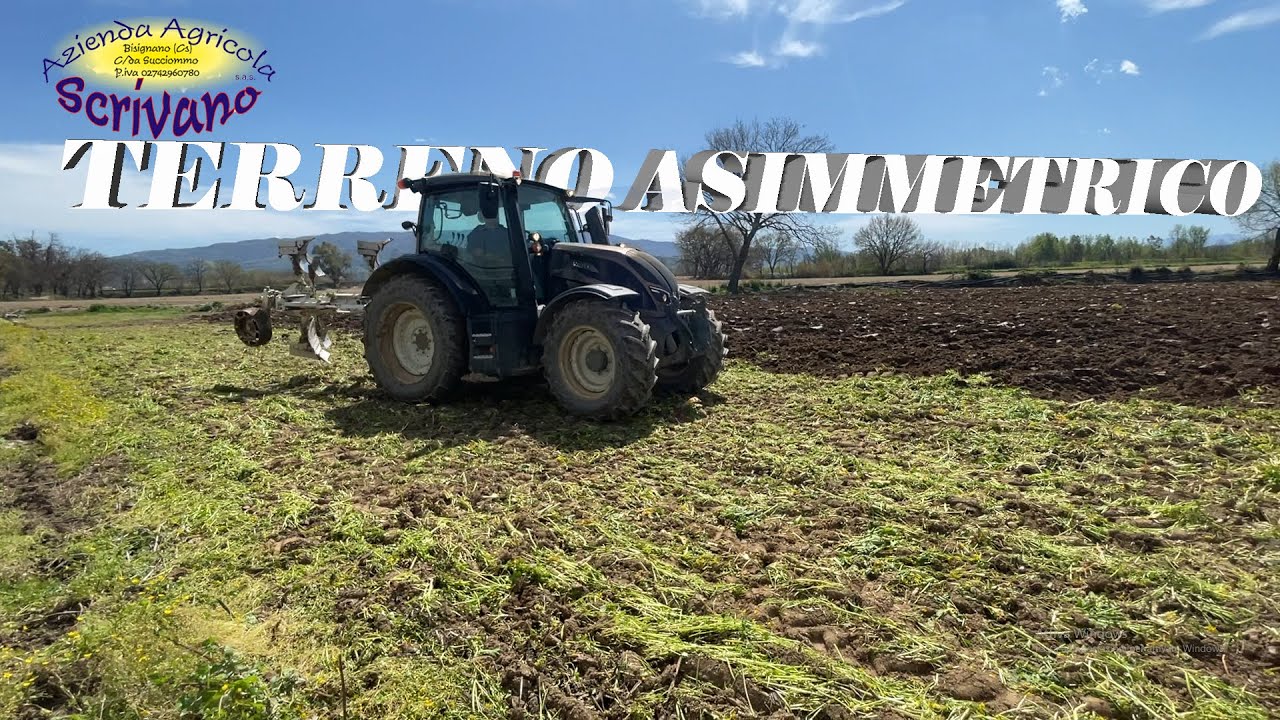 Aratura asimmetrica in piano , Valtra n 134 active + aratro Ermo TV/2 88.