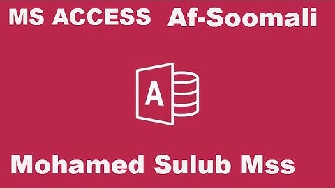Casharka 6aad: Creating Query Design