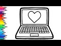 How To Draw an Easy Laptop | Laptop Drawing, Painting & Coloring For Kids and Toddlers | Kids Art