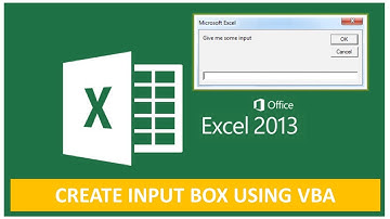 Advanced Excel: Creating Input box using VBA