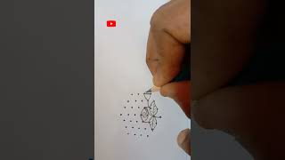 7*4 dots simple rose flower rangoli design // Daily kolam