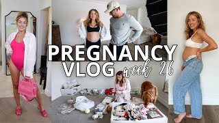 Pregnancy Vlog Wk 26 | Spring Bump Finds, Baby Class  & Organizing Baby Clothes