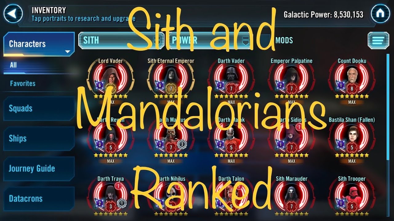 Swg Faction Ranks Sith and Mandalorian Faction Rankings - YouTube