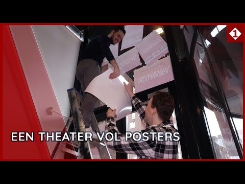 Theater Geert Teis hangt alle ramen vol posters: 'Onze opening mag niet ongemerkt voorbij gaan'