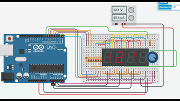 VOLTÍMETRO CON ARDUINO UNO simulado en tinkercad