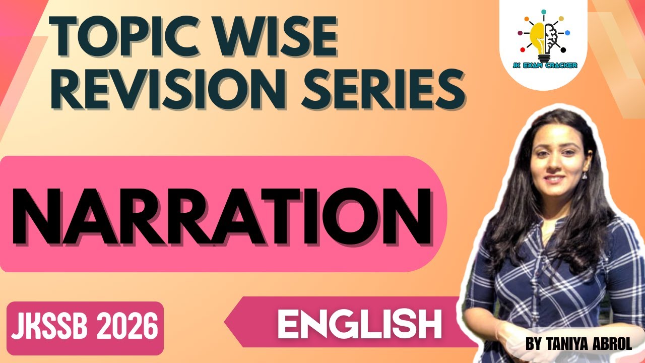 JKSSB ENGLISH -  NARRATION II TOPIC WISE REVISION SERIES 2026 #jkssb