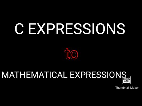 Corresponding C expressions for following mathematical expressions