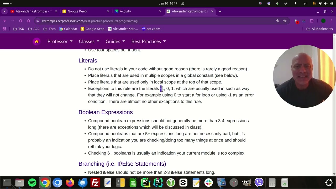 Best Practices Procedural Programming