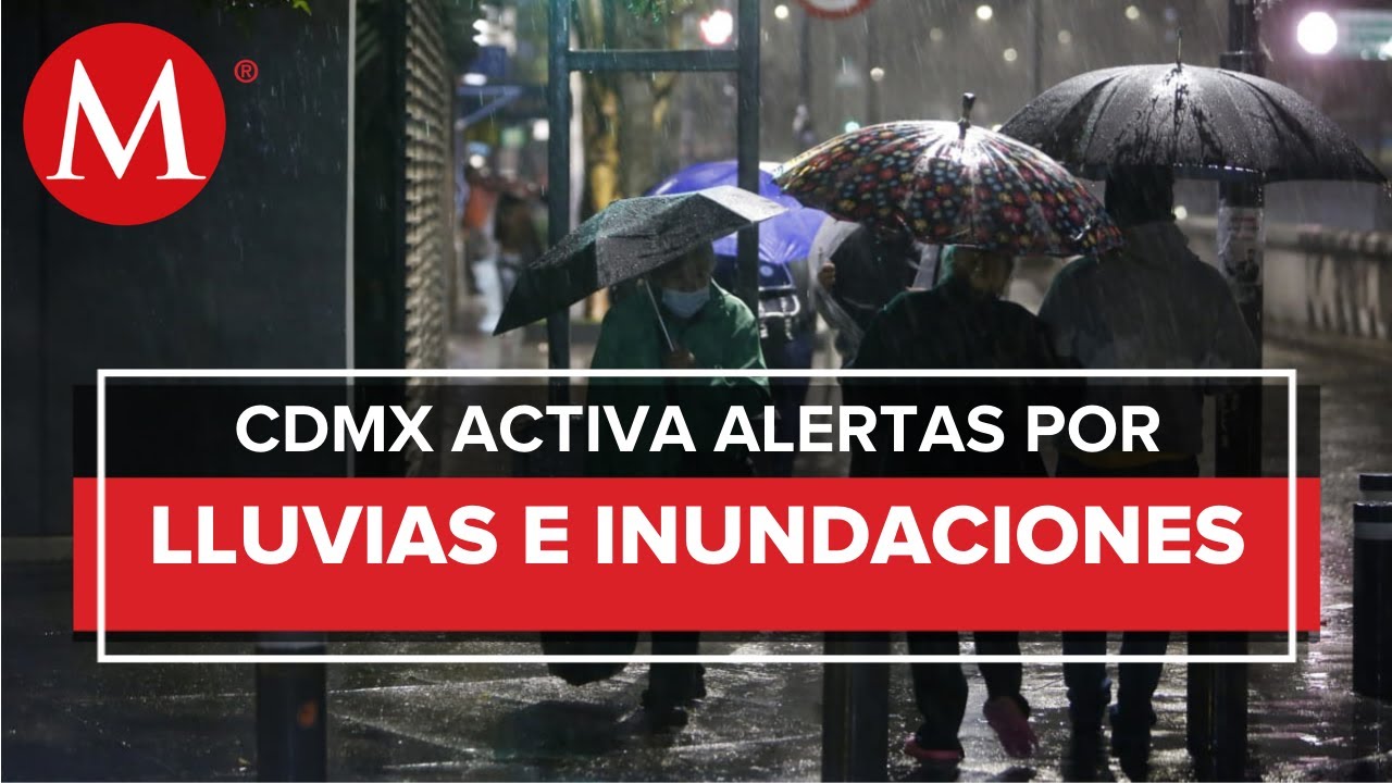 Activan alerta amarilla, naranja y roja en la CdMx por lluvias - YouTube