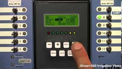 iGrow1400 Irrigation Equipment Type Programming