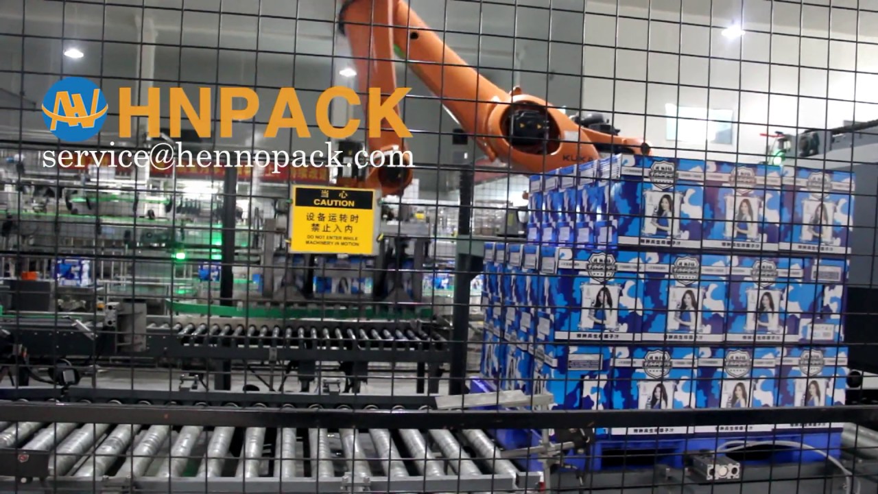 Hennopack robotic palletizing system for drink carton box high speed ...