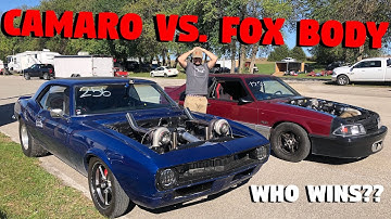 Twin Turbo Camaro Vs. Rare Turbo Fox Body Vs. 5 sec pass