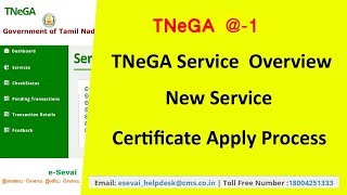 TNeGa Service Overview l New Service l Apply Methods @_1 l tnesevai.tn.gov.in