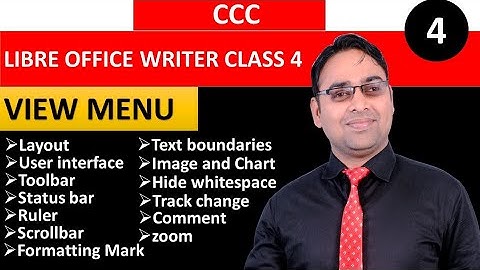 View Menu In Libre office Writer | CCC Exam Prepration