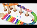 *Marble Run マーブルラン ASMR* Rainbow color track ＆ Rainbow Metallophones