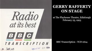 Gerry Rafferty LIVE - On Stage at The Playhouse Theatre, Edinburgh (Rare 1993 BBC Transcription CD)