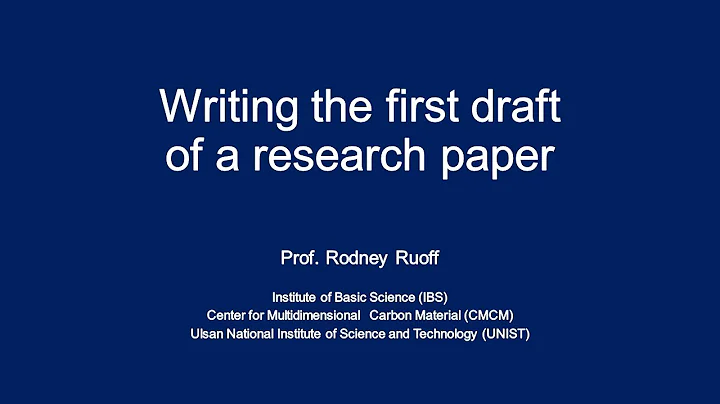 Writing the first draft of a research paper by Pro...