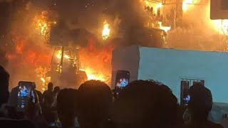 فيديو حريق فيصل الطالبيه شارع الثلاثين فيديو كامل حريق فيصل الان