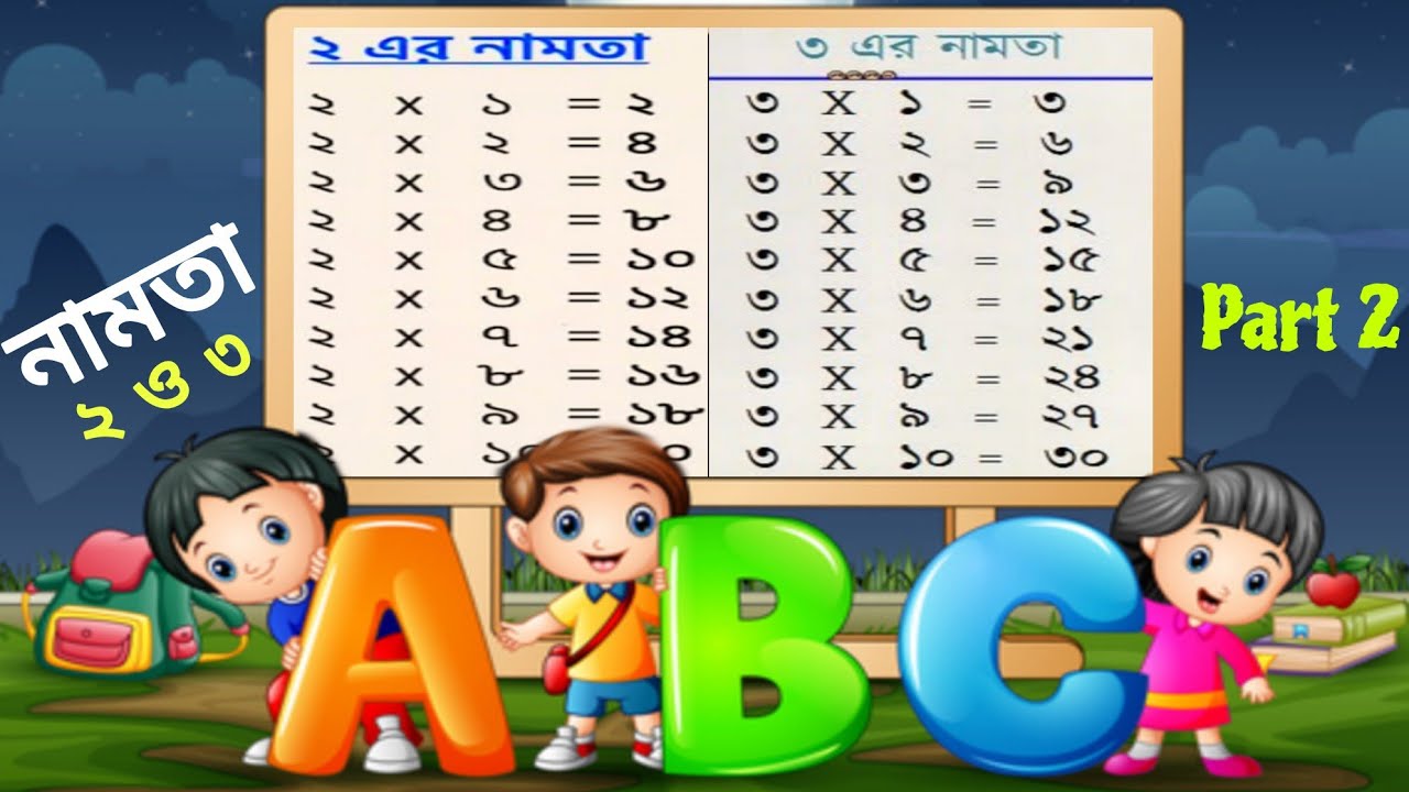 Table of 2 & 3 in Bengali Bangla namta 2 3 Multifunction Tables in
