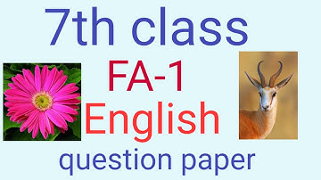 7th class FA-1 English question papers