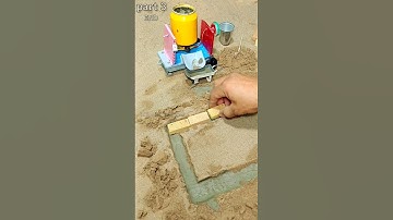 DIY Tractor & Mini Bulldozer making concrete road #short #scienceproject #keepvilla