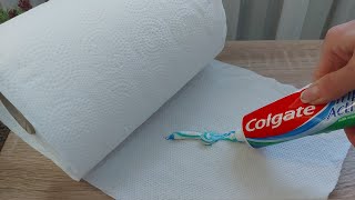 Squeeze the toothpaste onto kitchen paper: You'll regret not knowing this before 😲